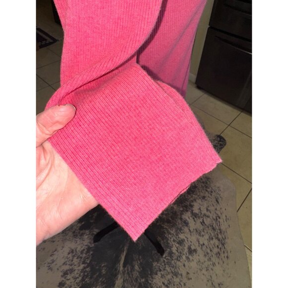 Eddie Bauer Pink Stretch Pima Cotton V-Neck Ribbed Knit Sweater 3/4 Sleeves L - Picture 9 of 9